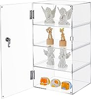 Vista 14 de Caja de exhibición acrílica Barydat con llave y cerradura, gabinete de exhibición de mostrador transparente, exhibidor en claro, caja