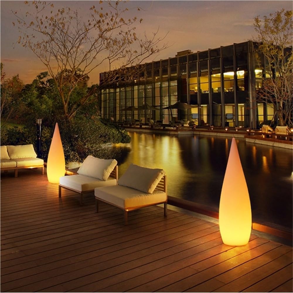 Outdoor Solar Water Drop Lights, Water-Resistant Decorative Landscape Lamps with Remote Control for Garden, Patio, Terrace or Yard, Outdoor Decorative Floor Lamp(24 * 80cm/9.4 * 31.5in)