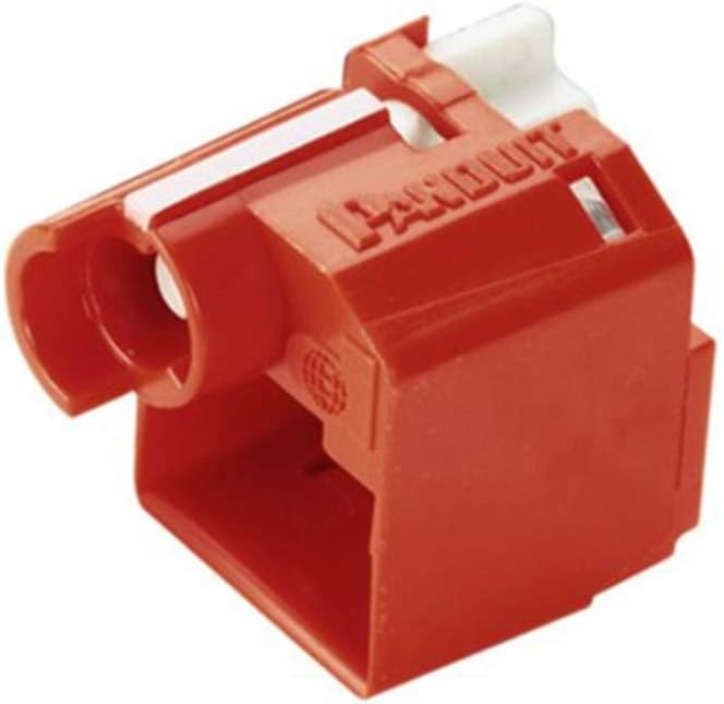 Panduit PSL-DCPLX Rj45 Plug Lock-In Device, 10 Devices (Red) and 1 Installation/Removal Tool (Black), Polycarbonate