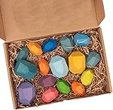 木製岩石、木製ブラネスブロックセットバランシングストーン、軽量の天然木製岩ブロック、向けパズルスタッキングゲーム用