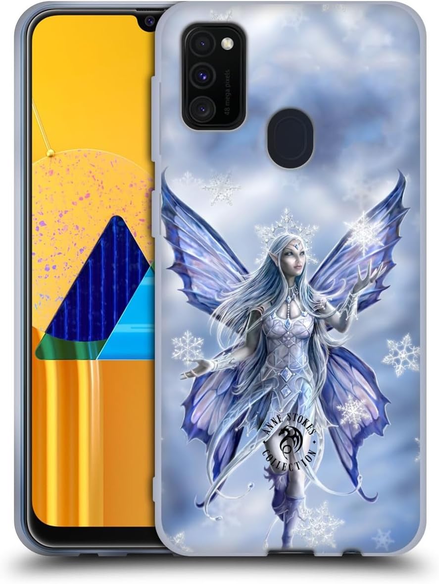 Head Case Designs Officially Licensed Anne Stokes Snow Fairy Yule Gel Case [Military Grade Protection] Compatible with Samsung Galaxy M30s (2019)/M21 (2020)