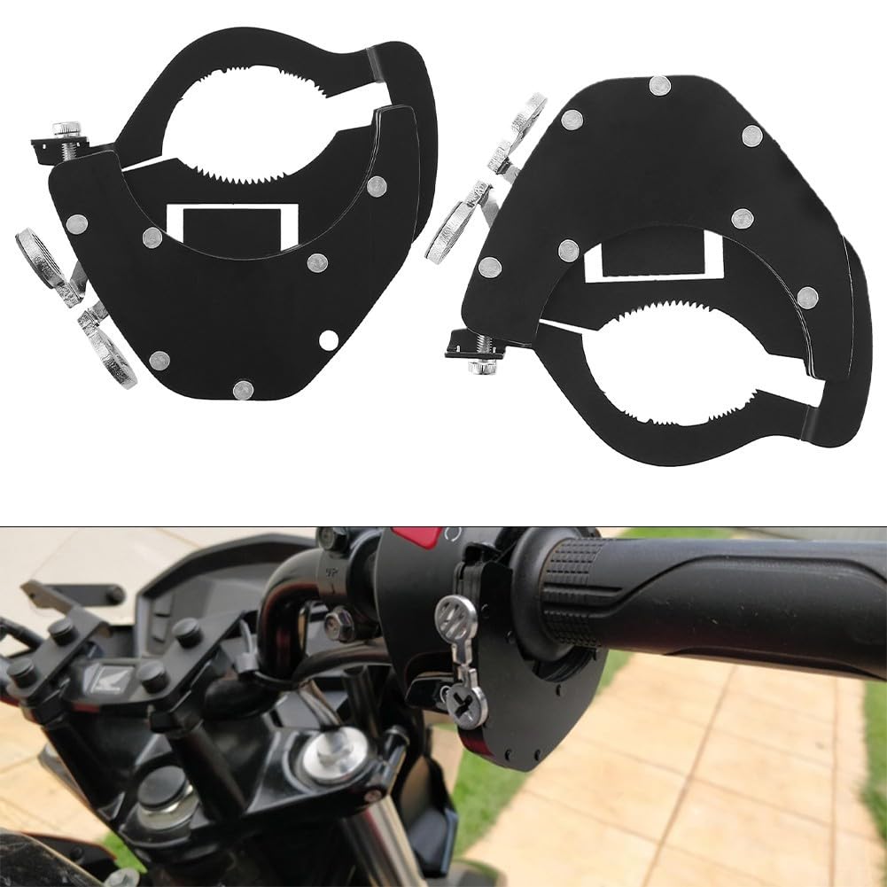 Clip per acceleratore meccanico per moto con cruise control per tubo acceleratore e comando acceleratore, in acciaio inox con bulloni di sicurezza (fondo in basso)