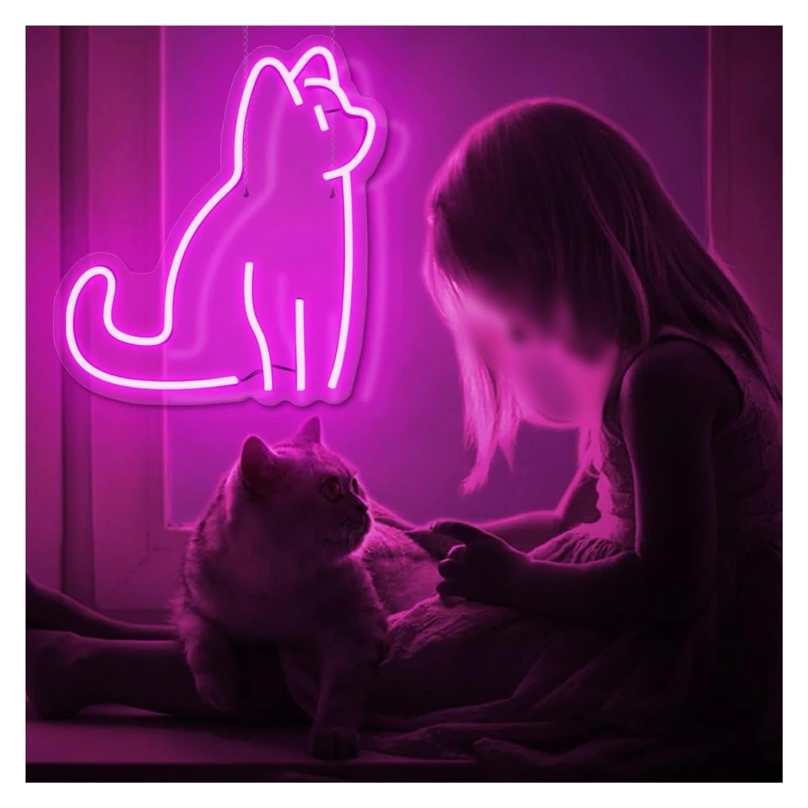 néon signe Néon Chat, Alimenté Par USB, Intensité Variable, Pour Café, Salle De Jeux, Décoration Murale De Fête 30x34cm