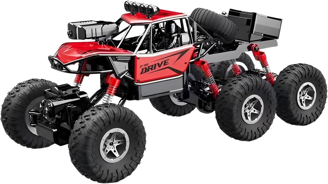 Remote Control Car with Camera, Red, with Rechargeable Battery, Requires 3 AA Batteries for Remote, Large Size, Drift, 4WD, Off-Road, Climbing, High Speed Racing,XBLDS
