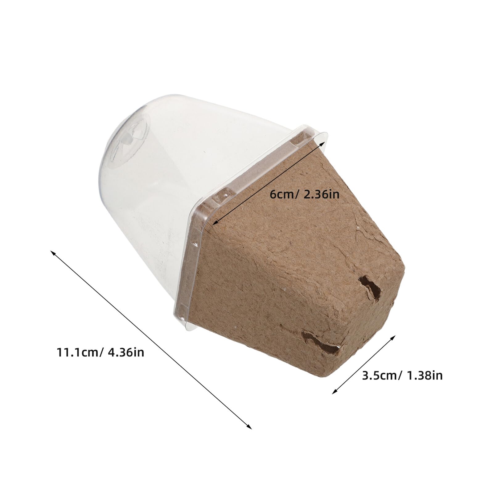 SHINEOFI 36 pièces Pots de Semis Carrés en Fibre de Papier avec Couvercle à Humidité Pots de Plantes pour Jardinage Optimisés pour Gain de Place et Croissance des Semis