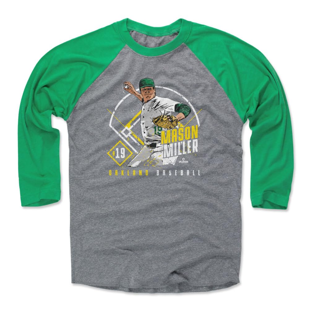 500 LEVELMason Miller 3/4 Sleeve Raglan T-Shirt - Mason Miller Oakland Ballpark WHT