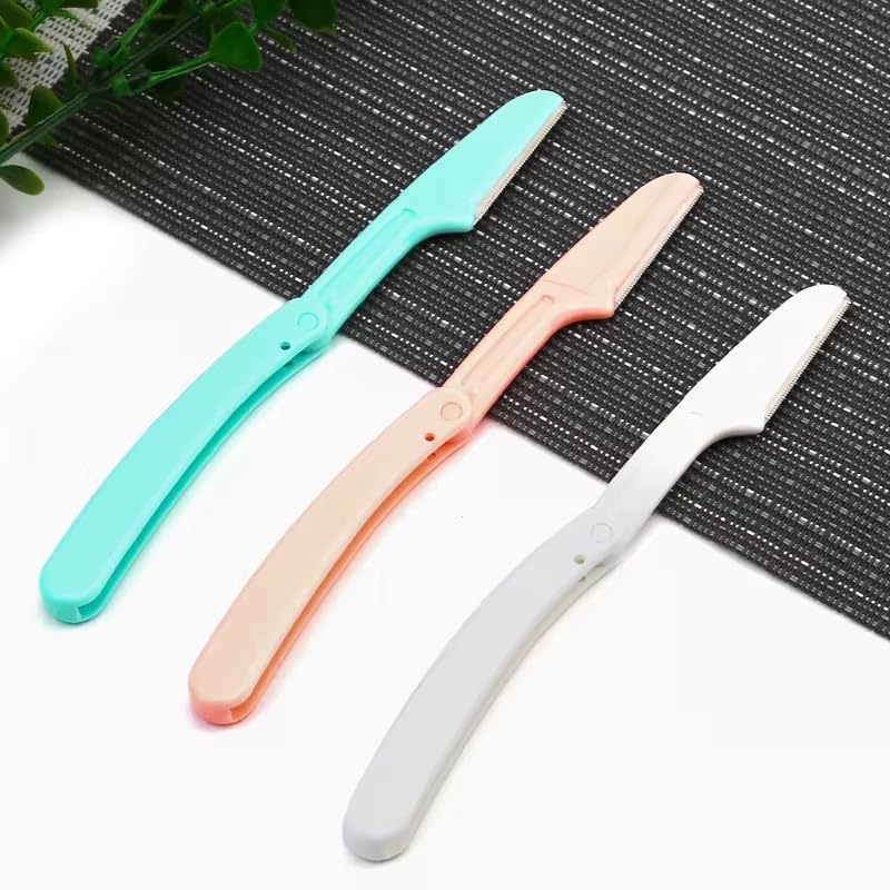 Foldable Face Razors – Precision Facial Hair Trimmers for Women and Men (3-Pack, Assorted Colors)