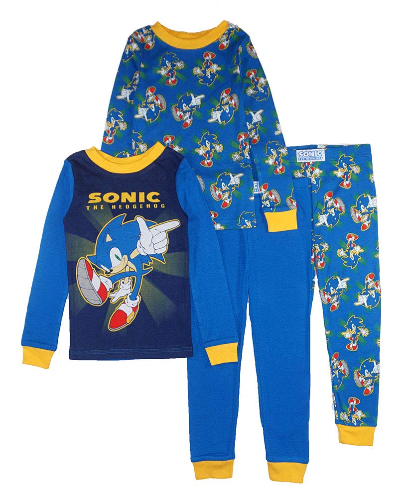 Sonic The Hedgehog boys 4 Piece Cotton Pajama