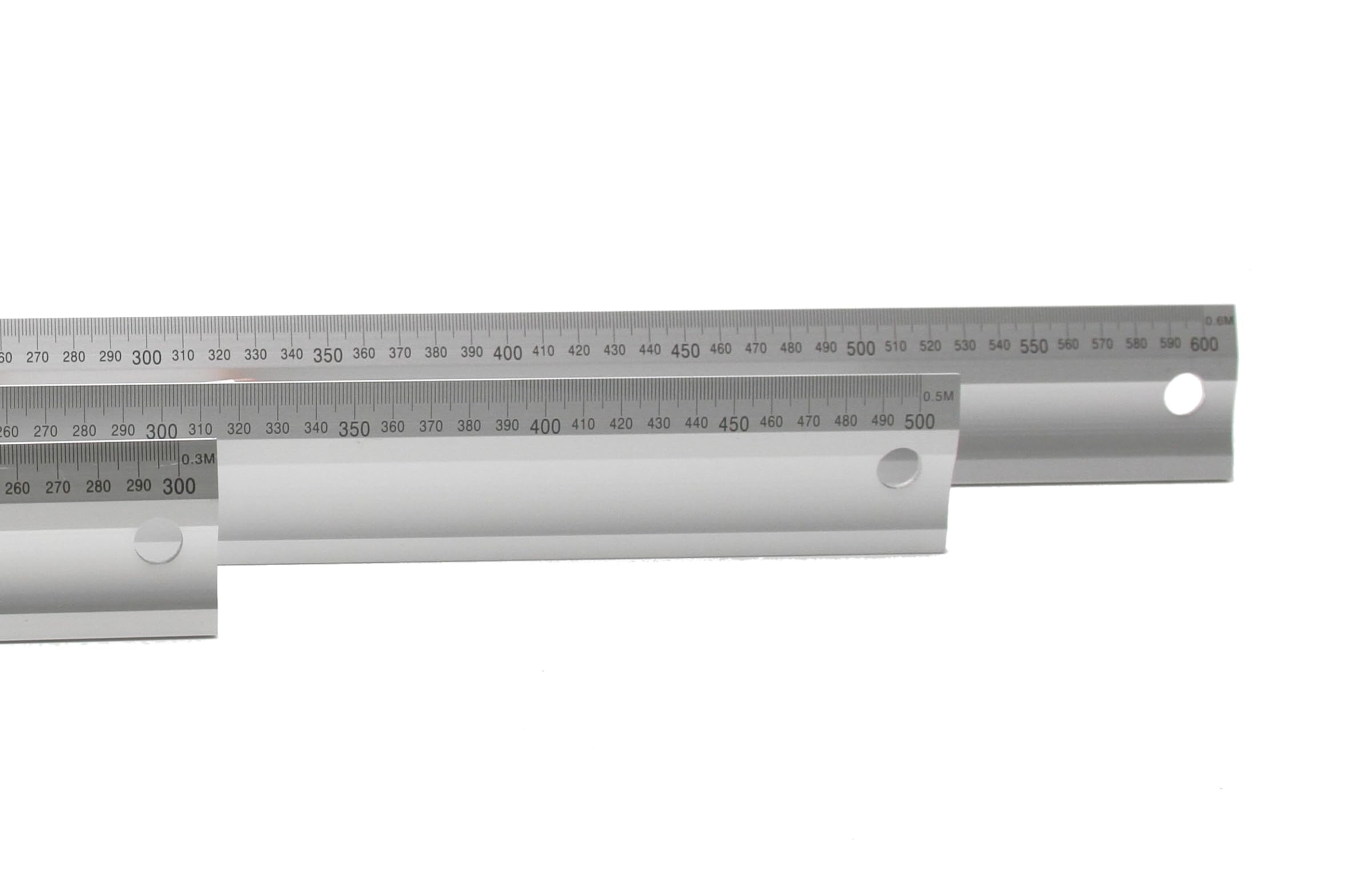 Règle à découper en aluminium - graduation mm, règle pour découper, mesurer, dessiner, version stable et résistante à la flexion (argent, 60 cm)