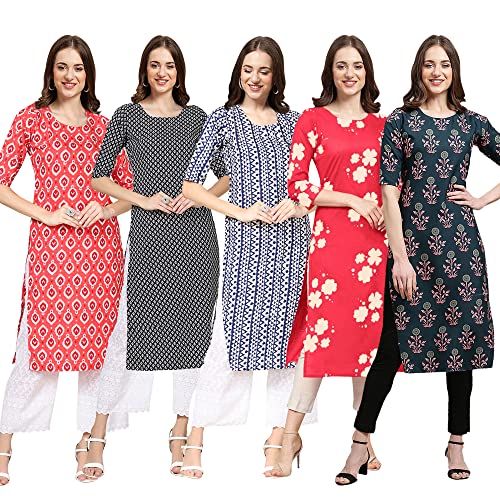 Image of Pinkmint Women's Crepe Digital Print Straight Kurta