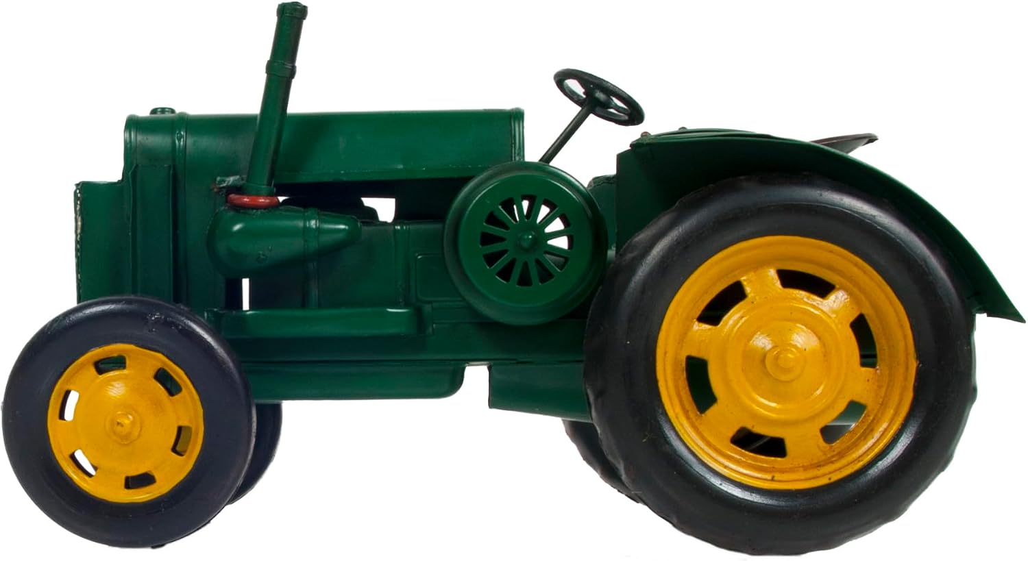 1939 John Deere Model D Tractor Metal Handmade - John Deere Collectibles - Metal Scale Model for Home & Office - 11.5" L x 6" W x 6.5" H
