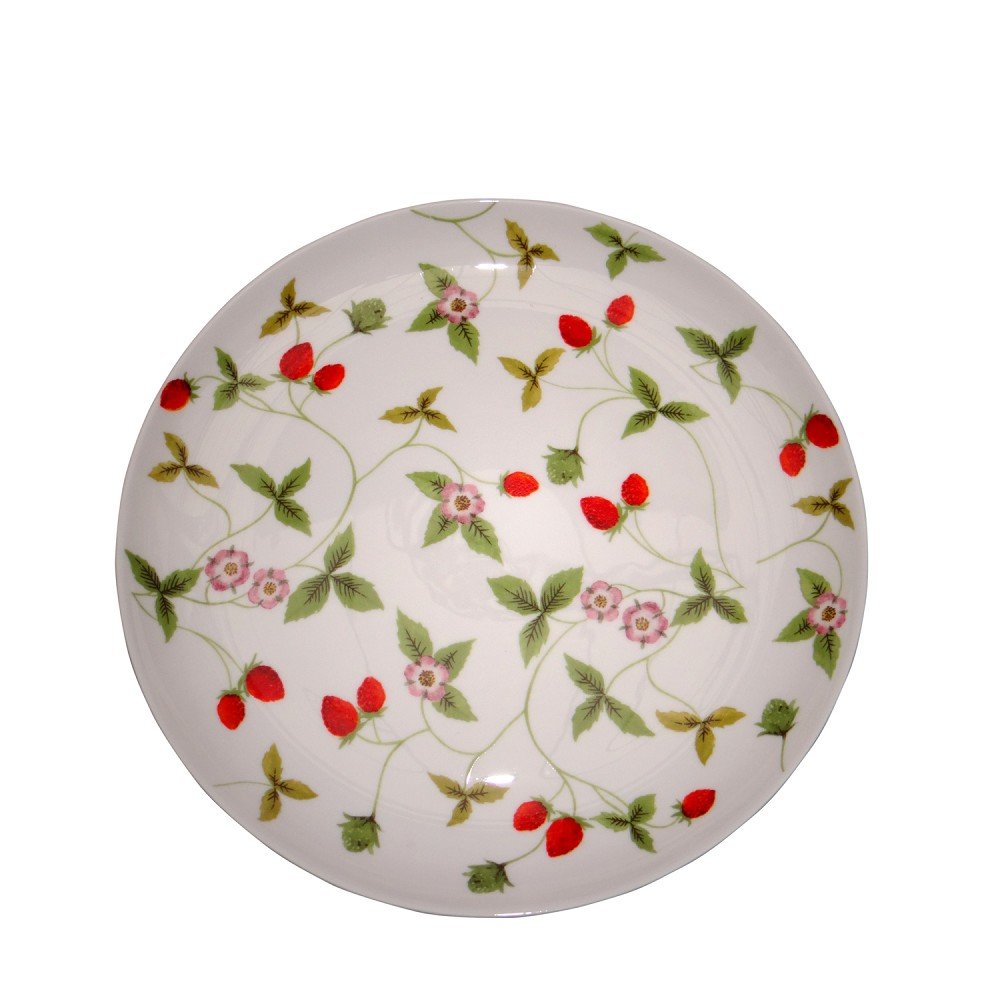 TEALOGIC Kuchenteller Desserteller Mirella Erdbeeren Ø 19cm weiß grün Porzellan