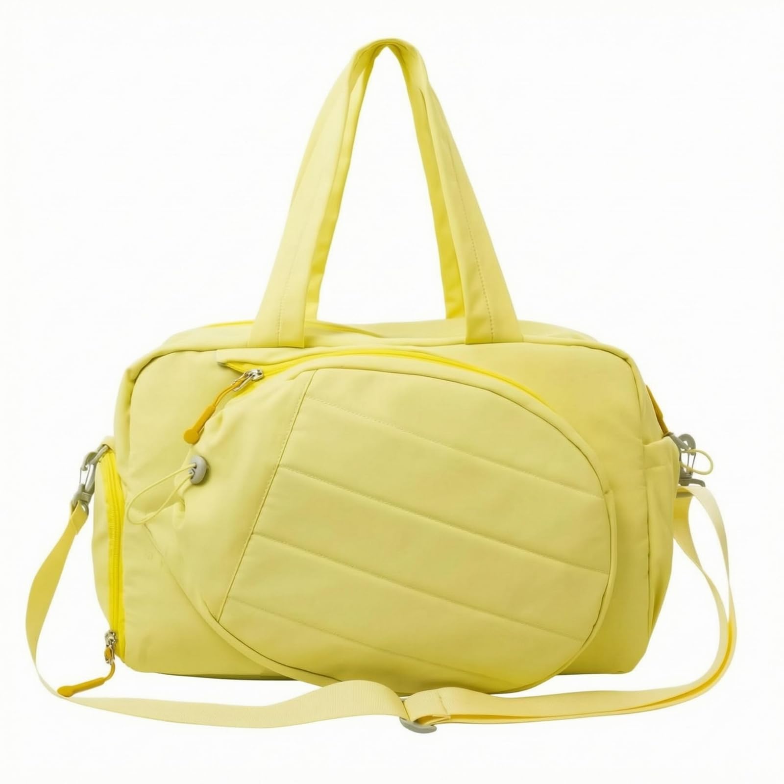 URJIX™ Detachable Strap Quilted Sports Bag Zippered Padded Yellow | Bag Carrying Options Organization Construction Yellow-picture-37