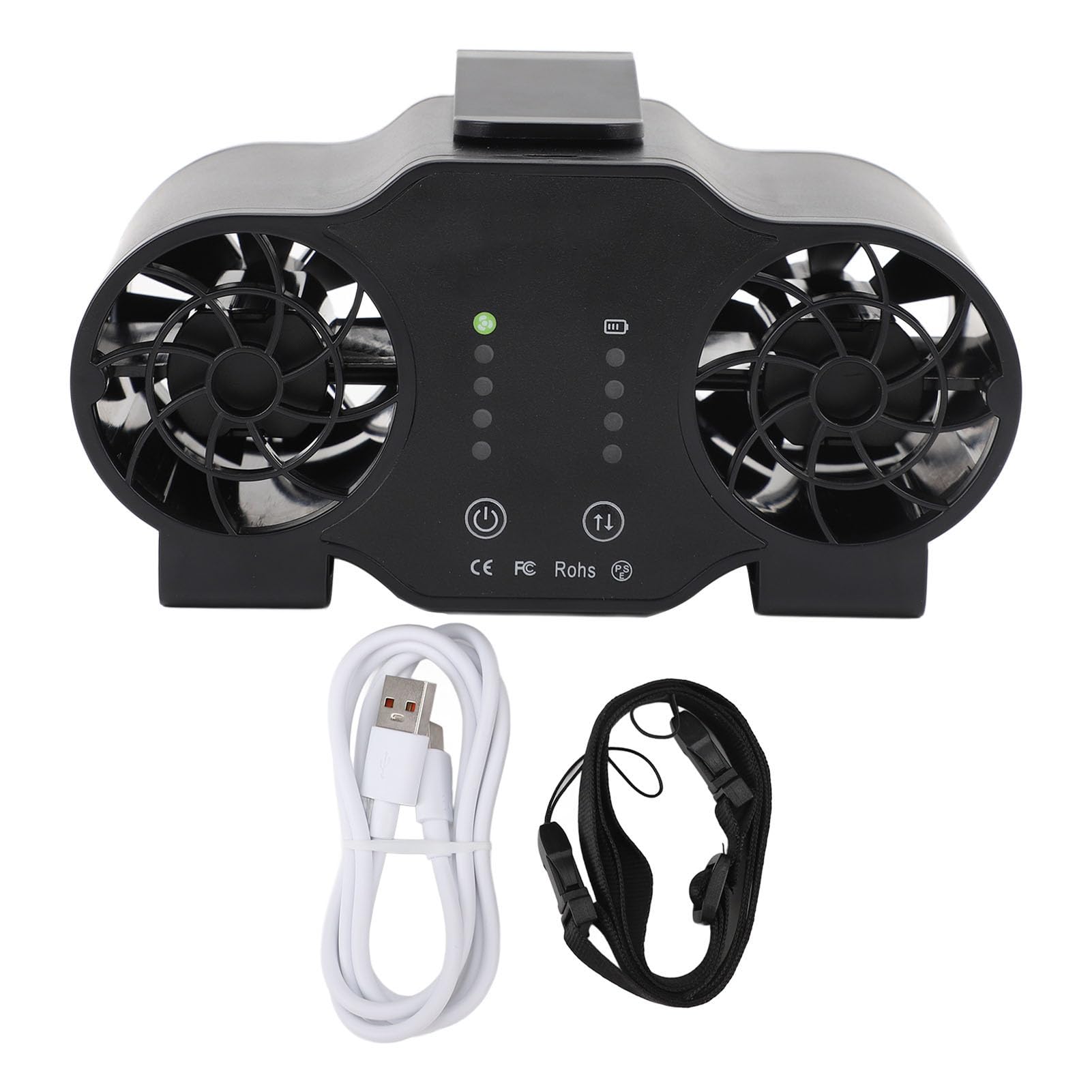 Pilipane Ventilatore portatile a clip di dimensioni, flusso d'aria super potente, 4 velocità regolabili, ventilatore personale portatile, ricaricabile tramite USB, ventilatore da collo sospeso