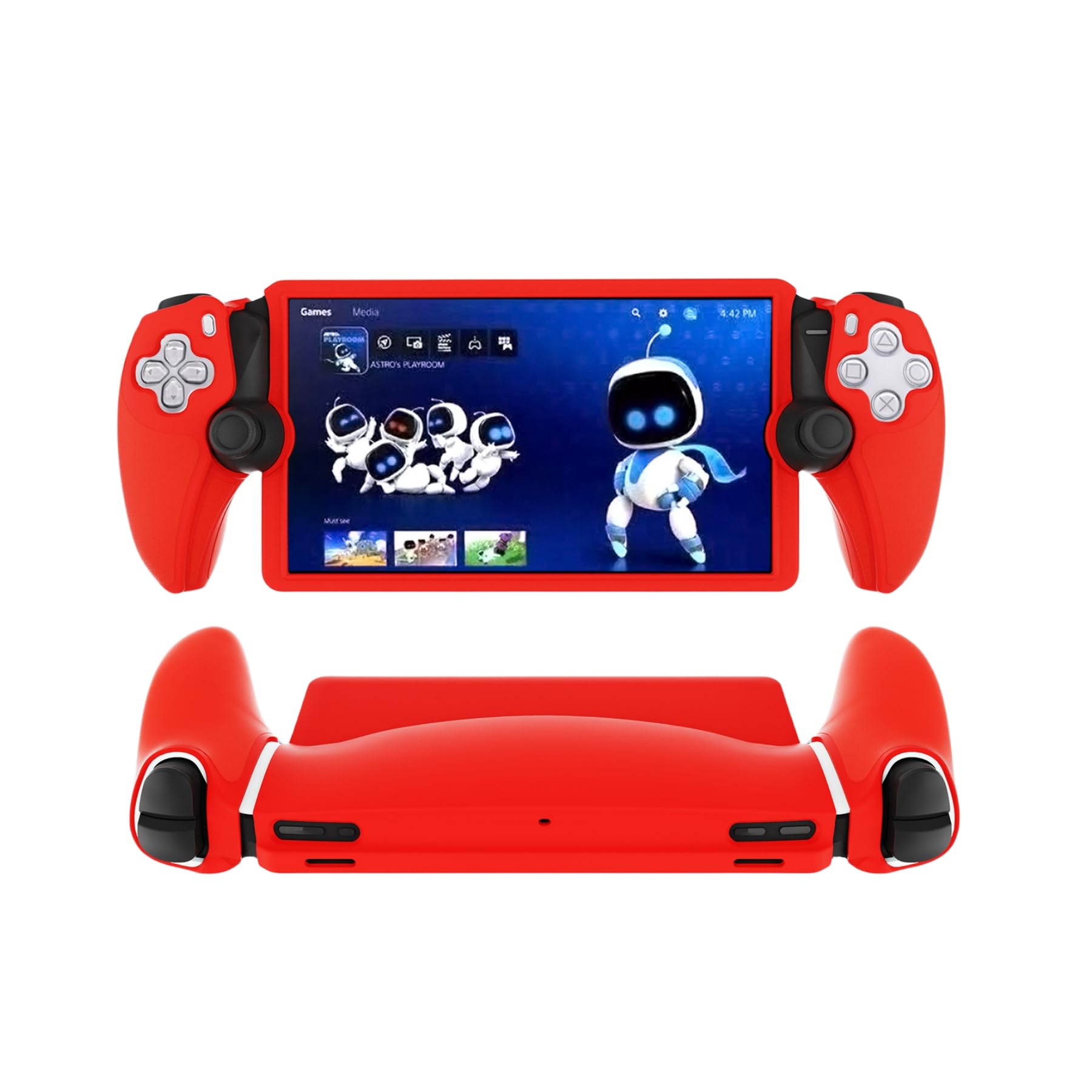 Levigo Sillicone - Funda protectora para controlador de juegos tipo dividido compatible con Sony Playstation Portal, accesorios de controlador de juegos, carcasa protectora anticaídas, color rojo