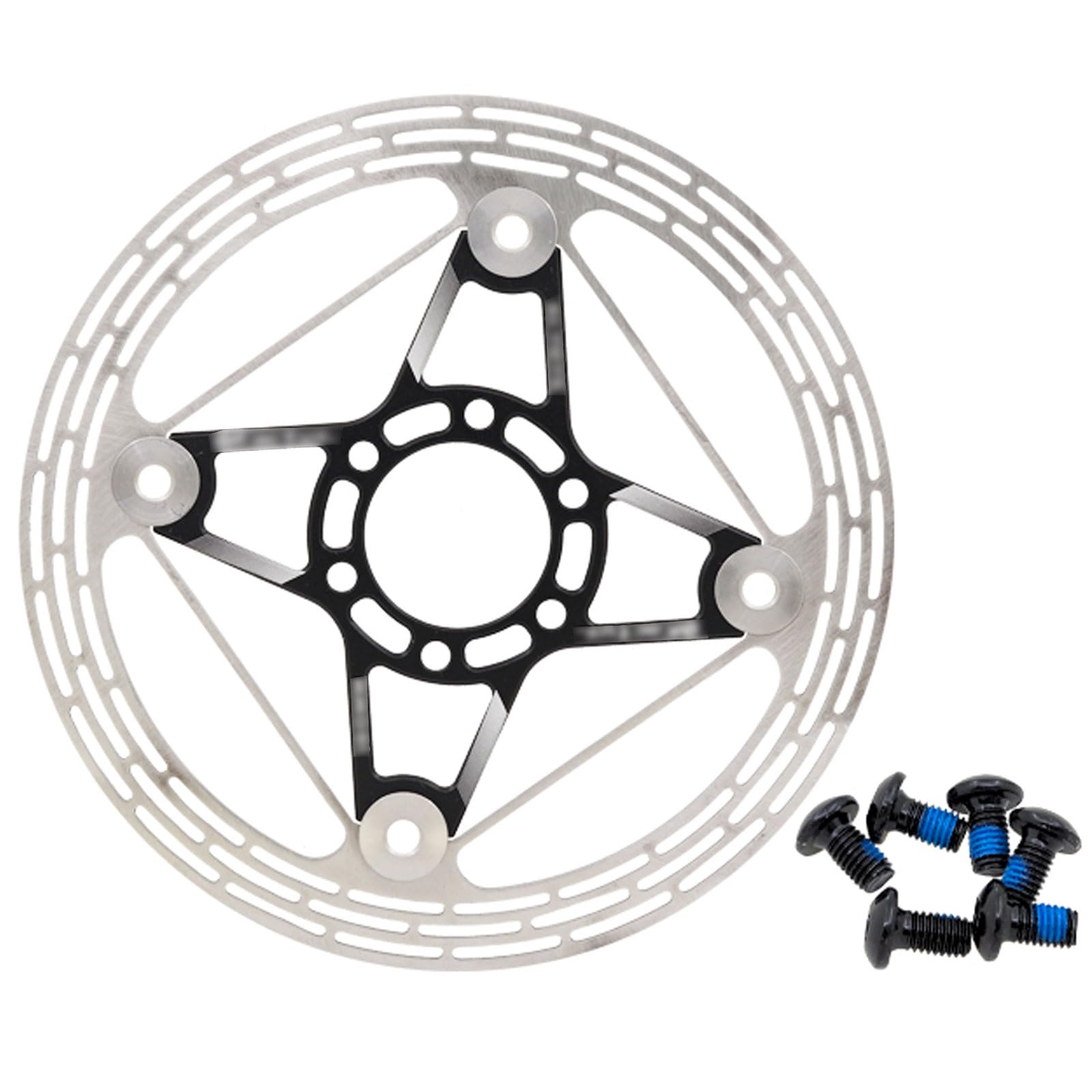 Tarcza hamulca tarczowego 160mm ze stali nierdzewnej na 6 śrub do rowerów szosowych i górskich, 1 szt(Black)