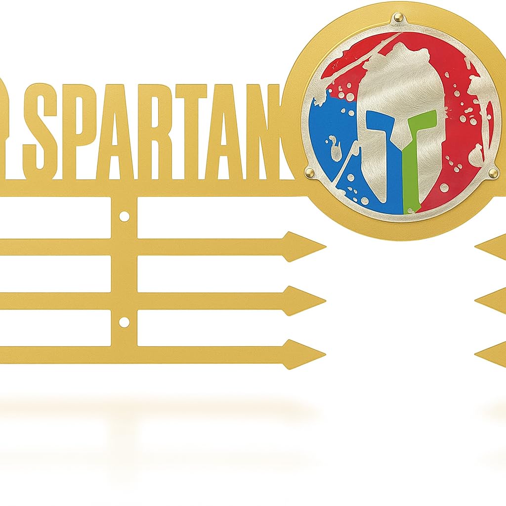 Medal Display da Parete Muro Porta Medaglie 2 Generazione Spartan Ocr Acciao Inox Spazzolato Trifecta Medal Hanger Gara Medaglia Nero Espositore RAK Supporto Gancio Kit