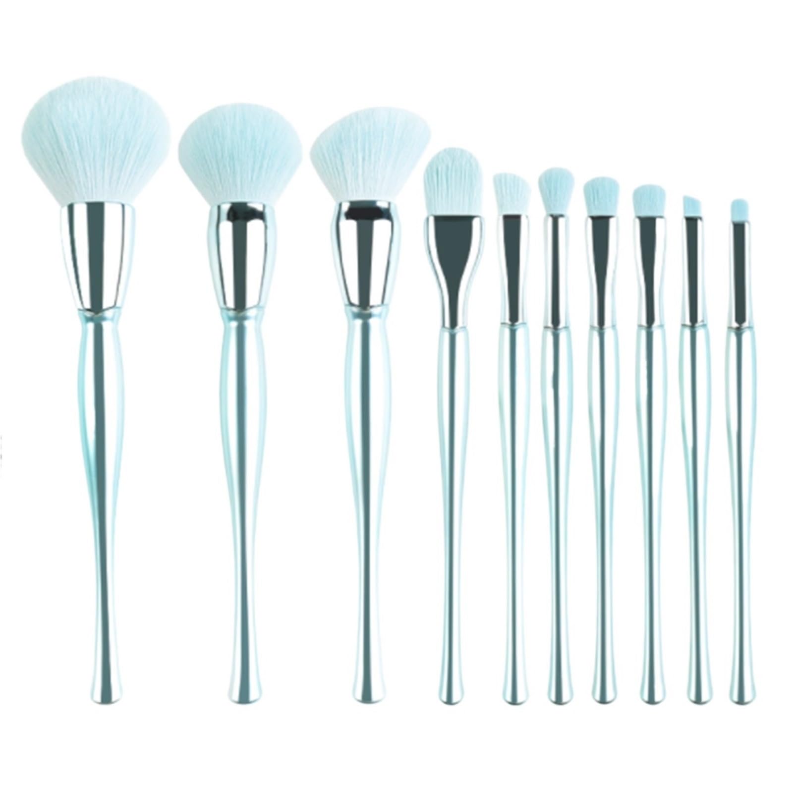 Set di Pennelli per Trucco Set Di Pennelli For Il Trucco 10 Setole Morbide For Ombretto, Eyeliner, Fard E Correttore Pennelli da Trucco per Occhi(Blue)