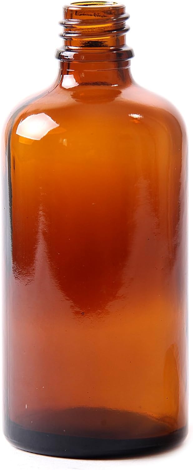 Mystic Moments Amber Glass Boston Round Bottle (With Black Tamper Evident Cap & Dropper) (10) 100ml