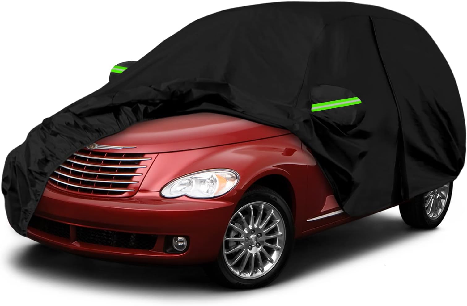 Waterproof Car Cover Replace for 2001-2010 Chrysler PT Cruiser, 6 Layers All Weather Car Covers with Zipper Door & Windproof Bands for Snow Rain Dust Hail Protection (PT Cruiser)