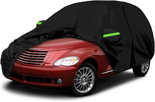 Waterproof Car Cover Replace for 2001-2010 Chrysler PT Cruiser, 6 Layers All Weather Car Covers with Zipper Door & Windproof Bands for Snow Rain Dust Hail Protection PT Cruiser
