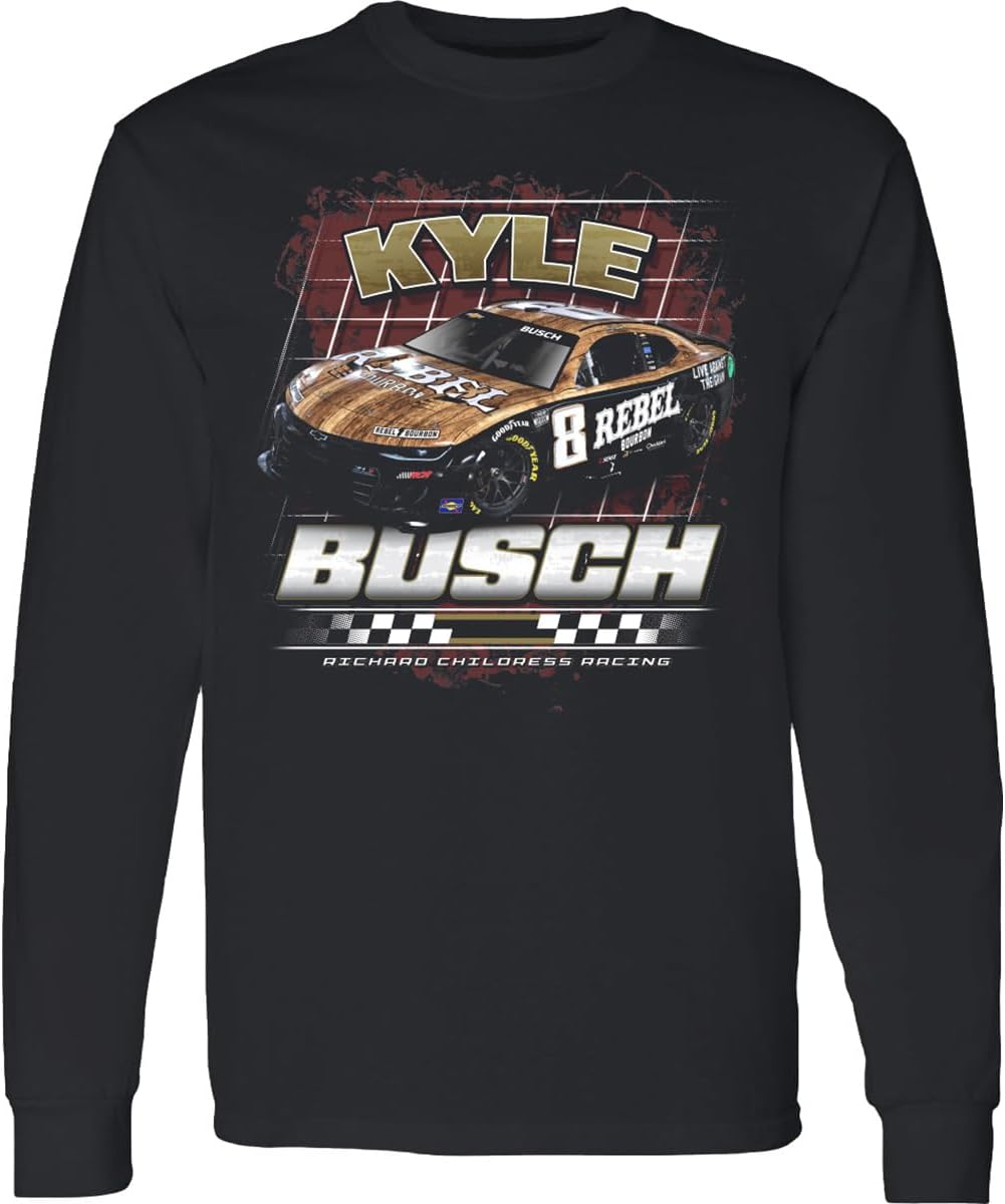 Checkered Flag Sports Kyle Busch Long Sleeve Rebel 2-Spot T-Shirt Black