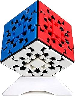 Gobus Oostifun 3x3 Gear Cube Puzzle KungFu Cube 3D Puzzle 3x3x3 Cube Smooth Twist Puzzle Cube with One Cube Stand (Multico...