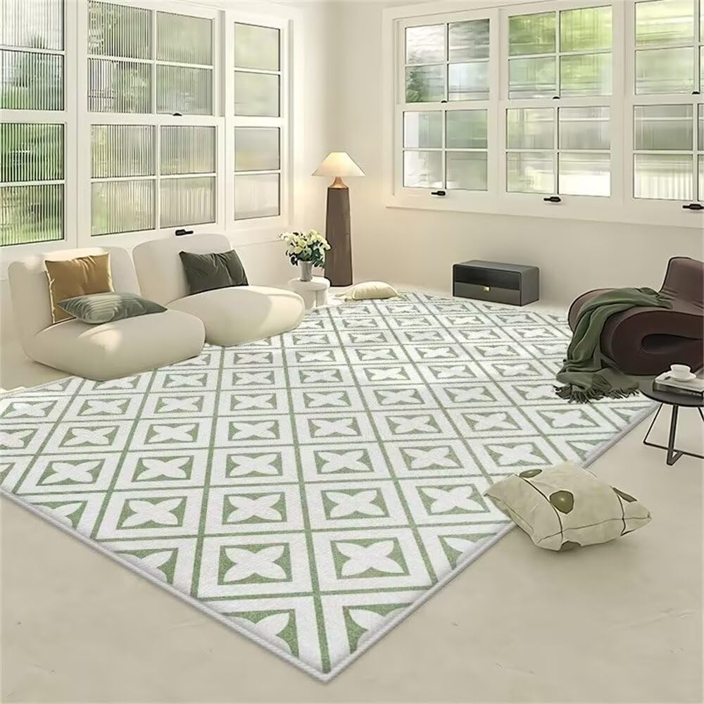 Tapis de salon vert 160x230 tapis velours cristal design floral intérieur
