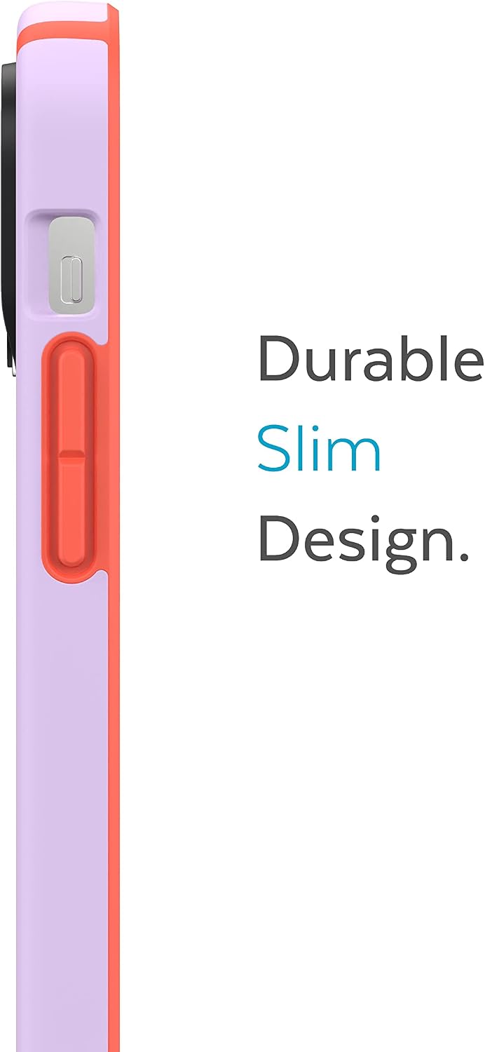 Speck iPhone 14 Pro Max Case - Slim, Drop Protection, Scratch Resistant, Soft Touch for 6.7 inch iPhone 14 Pro Max - Dual Layer CandyShell Pro, Spring Purple/Energy Red