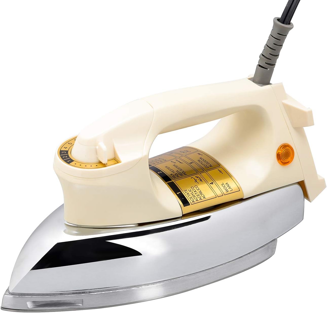 Classic Dry Iron for Industry Household Usage Upgraded Mirror Stainless Steel Soleplate Without Steam 1000W Gift for Housewarming