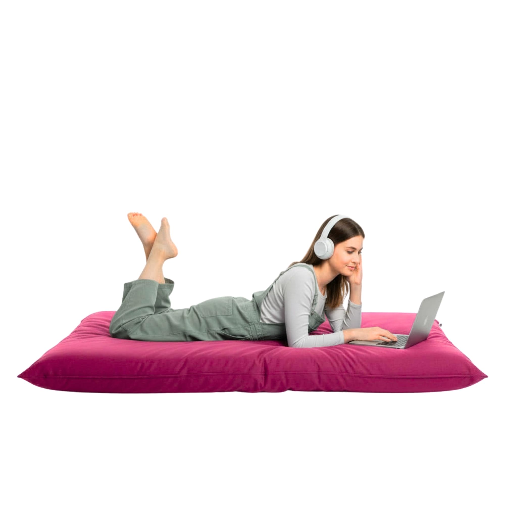 Kosiproducts Beanbag Floor Square Cushions Pillow indoor outdoor garden Water Resistant 100% Polyester [60cmx60cm, Pink]