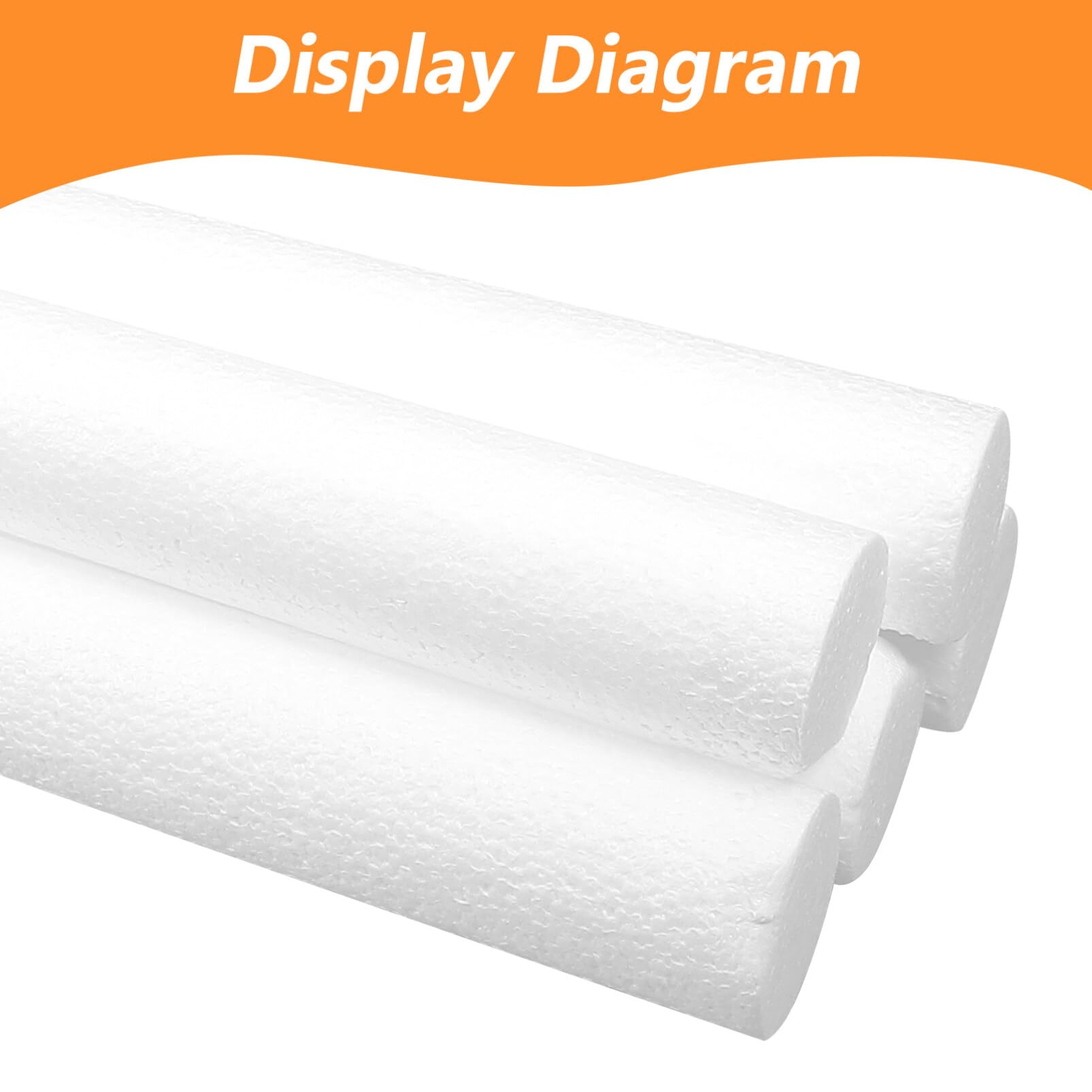 HOODANCOS Foam Cylinders 10pcs Clear Packing Rods White Foam Tubes for Modeling DIY Arts Crafts Supplies - Image 2