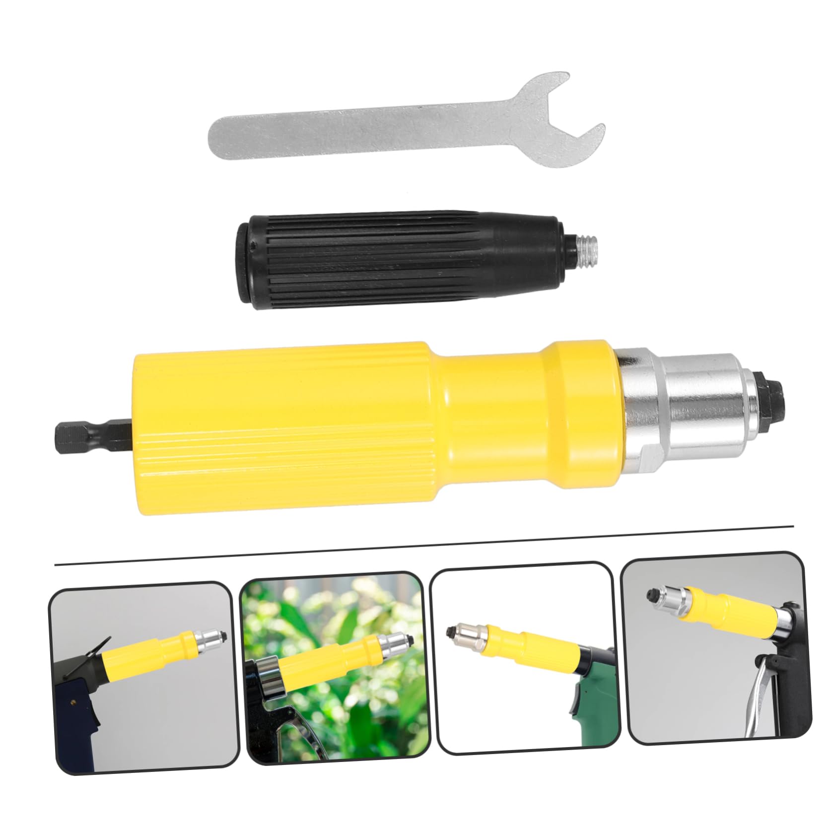 Anneome 1set Adattatori Per Rivettatrice Elettrica Kit Accessori Per Trapano Cordless Rivettatura e Versatile Per Precisione