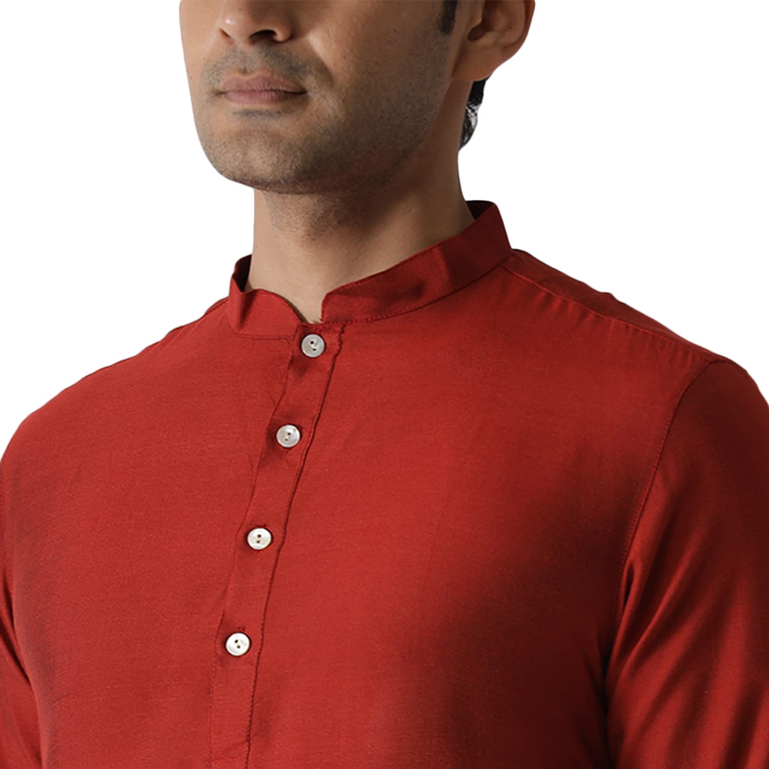 Kisah Men's Indian Ethnic Wear Kurta For Wedding & Festivals | Red | Size 44 | Ka-090K-44