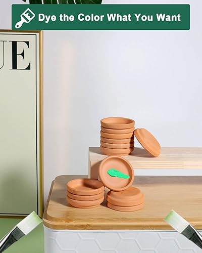 Miniatura 6 de Plato pequeño de terracota de 2 pulgadas, 32 platillos redondos para macetas, bandejas pequeñas de arcilla, perfectas para macetas de flores de 1
