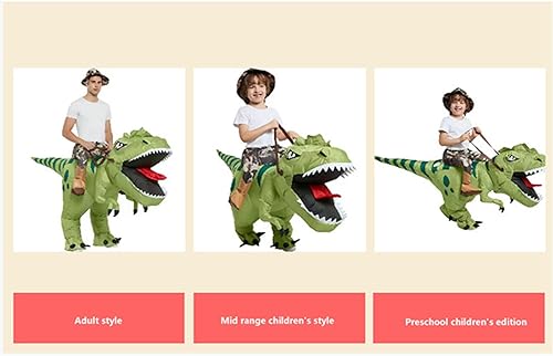 Miniatura 5 de Disfraz inflable de dinosaurio para montar en T Rex Air Blow Up Ride Dragon, divertido disfraz de fiesta para niños y adultos