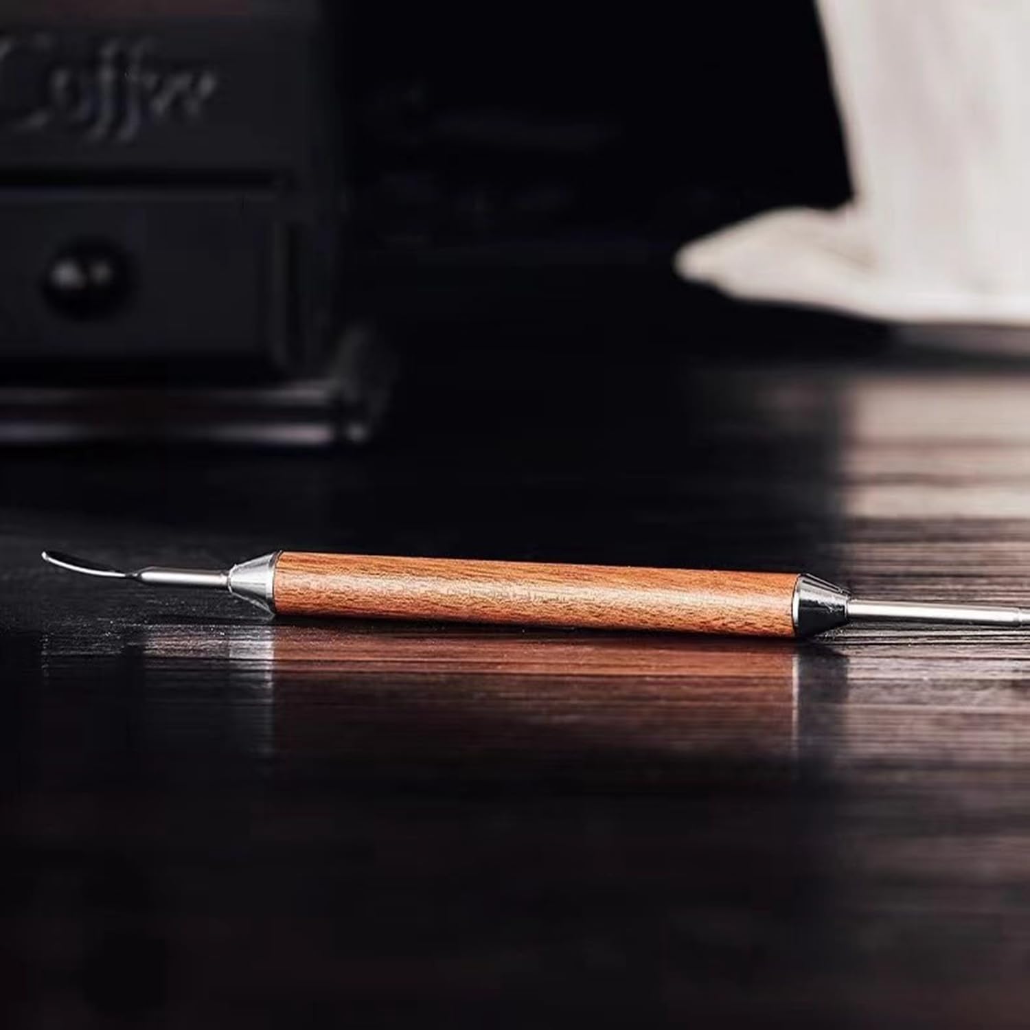 Stylo Latte Art Double Tête Wagoodter – Aiguille Fine + Cuillère Large Pour Cappuccino, Latte Et Espresso