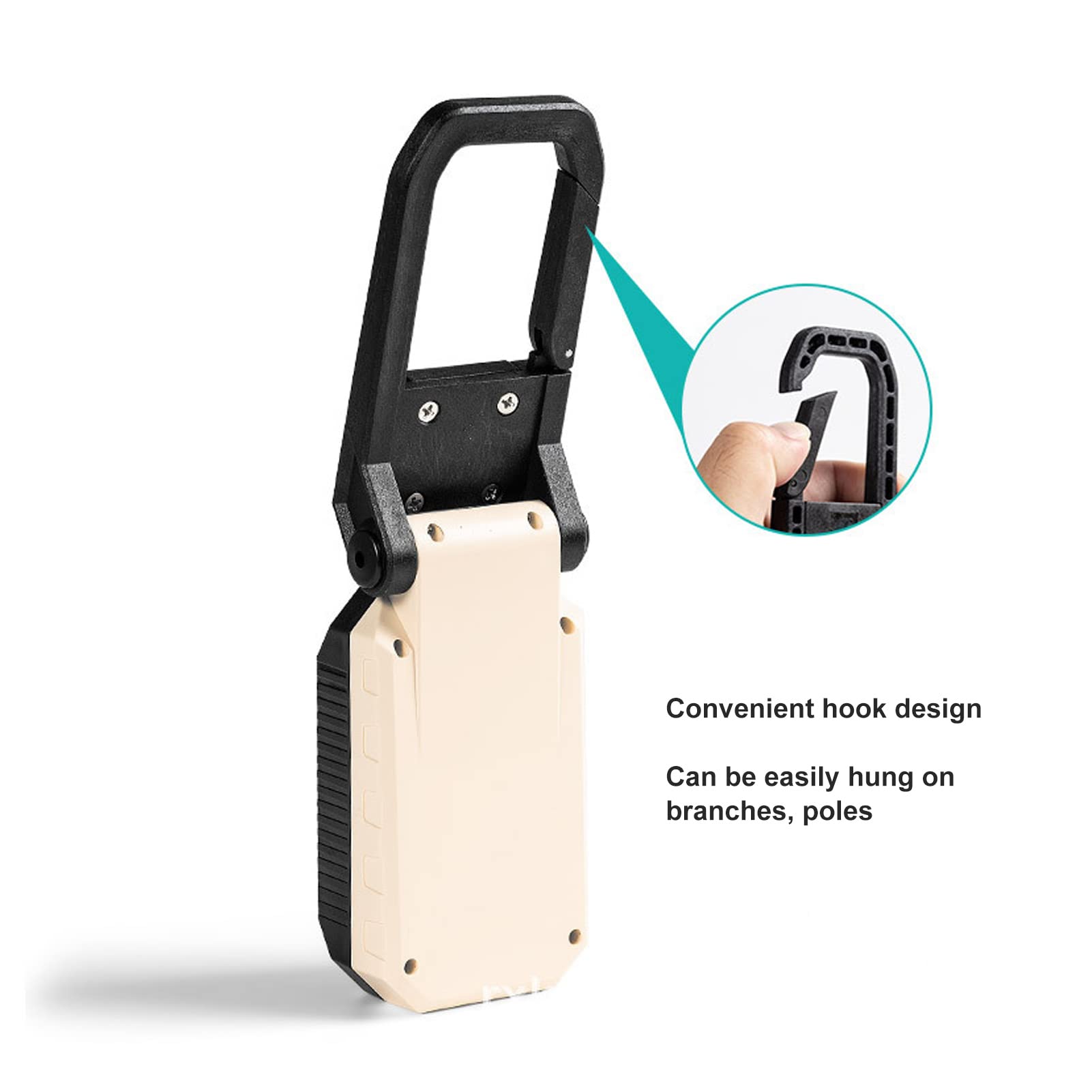 COB 1000 Lm Cordless LED Work Light - USB Rechargeable, Magnetic, With Hook For Camping, Repairs & Emergencies