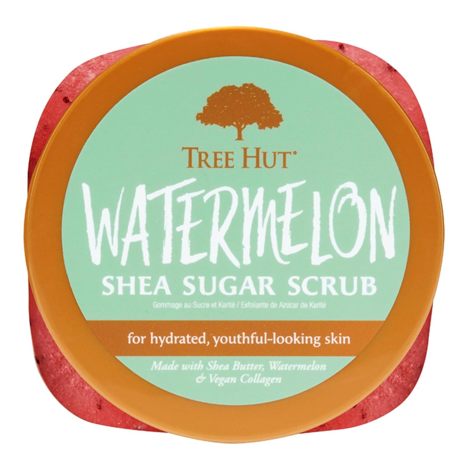 TREE HUT, Watermelon Shea Sugar Scrub, Exfoliante Corporal de Azúcar Natural con Manteca de Karité y Esencia de Sandía, Exfolia e Hidrata la Piel, 510 gramos
