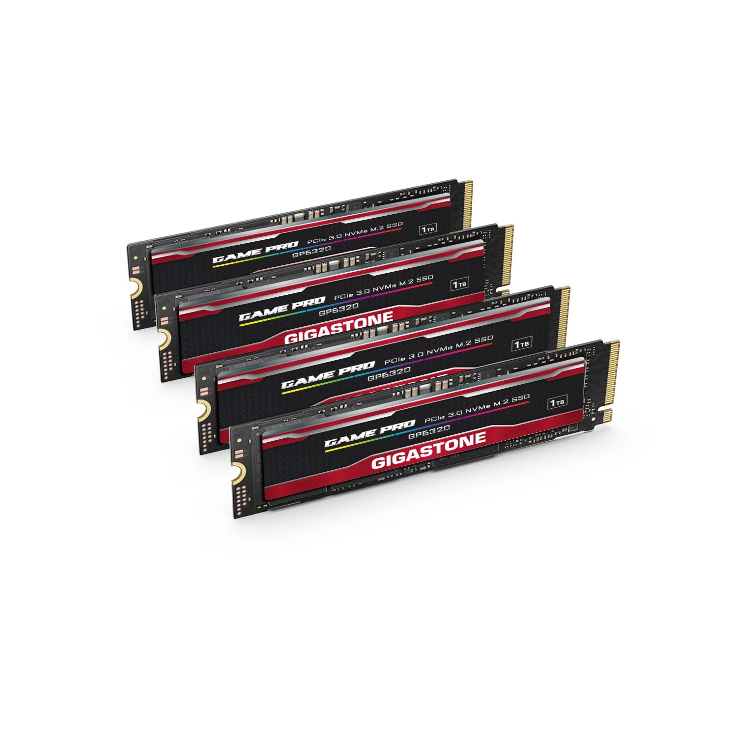 Gigastone M.2 SSD 1TB (4-Pack) PCIe 3.0 NVMe SSD 2,200MB/s Internal Gaming Solid State Hard Drives Upgrade PC Laptop Storage High Speed for Gamers Graphic Design Creators IT Pros PCIe Gen3x4