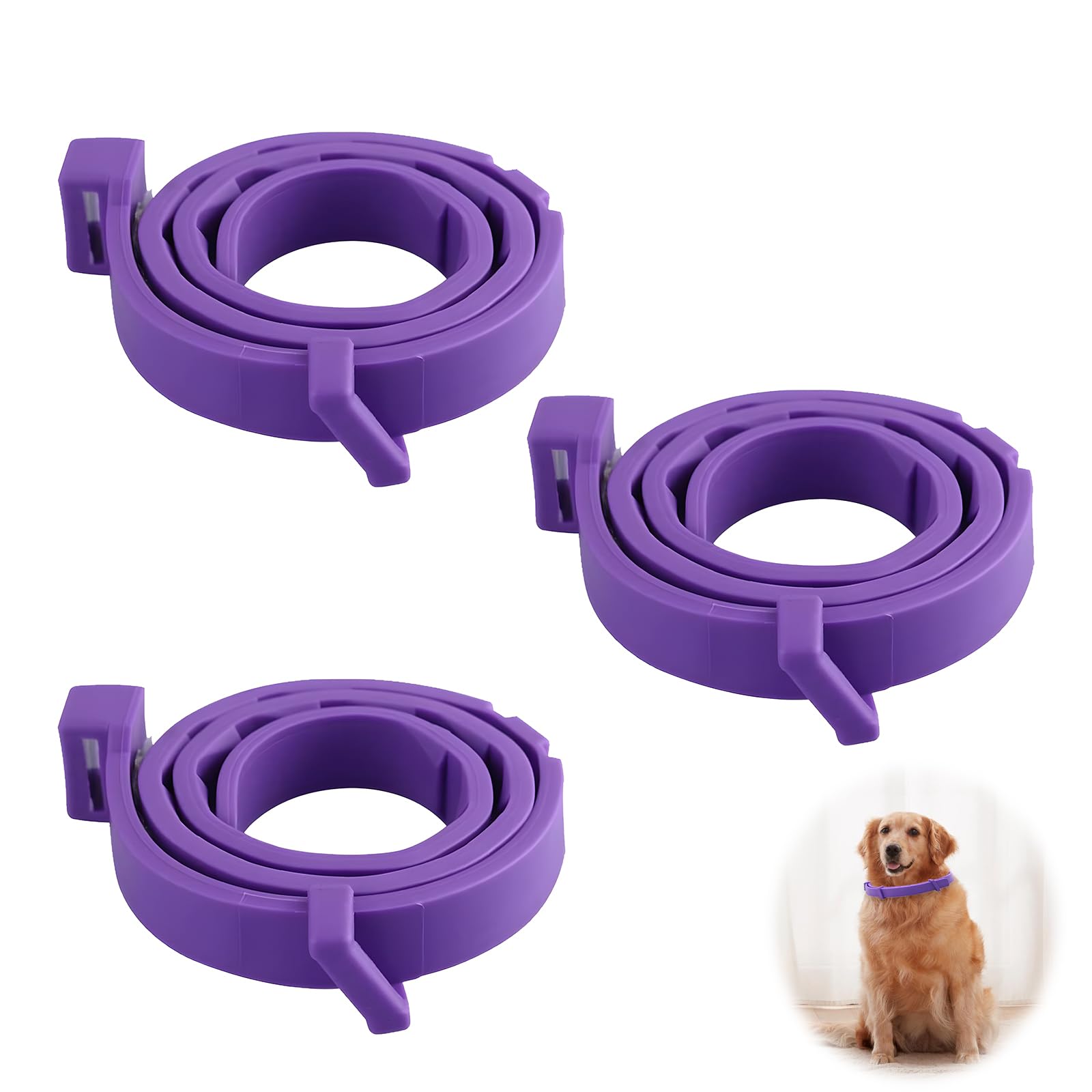 3 stuks kalmerende halsband voor honden, rustgevende feromonen halsbanden, verstelbare kalmerende halsbanden, verlicht angst bij anti-stress, veilig, waterdicht, voor kleine, middelgrote en grote