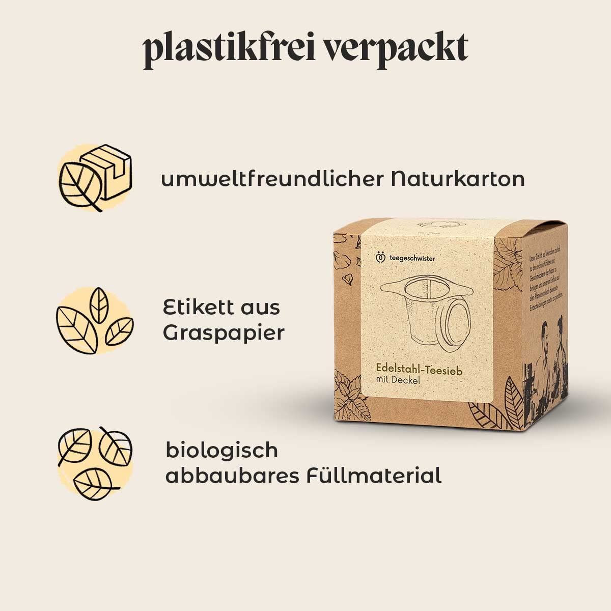 Teegeschwister® | 2 Colini Per Tè Sfuso | Filtro Da Tè In Acciaio Inox Con Coperchio E Vassoio Antigoccia Ampia Impugnatura Doppia Per Tazze Di Diverse Dimensioni