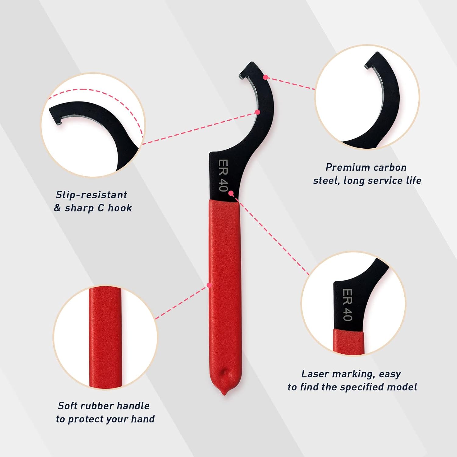 6PCS Coilover Spanner Wrench Set, Premium With Bag, Universal Shock Tool for Suspension System and Adjustment image 3