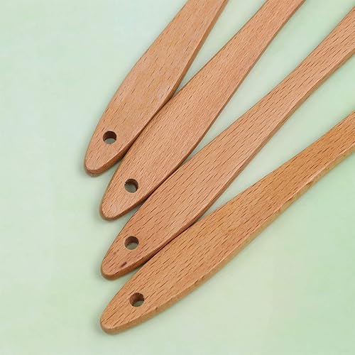 Miniatura 7 de Cabilock Juego de 4 espátulas de silicona con mango de madera para Halloween, resistentes al calor, espátula de crema, utensilios de cocina para