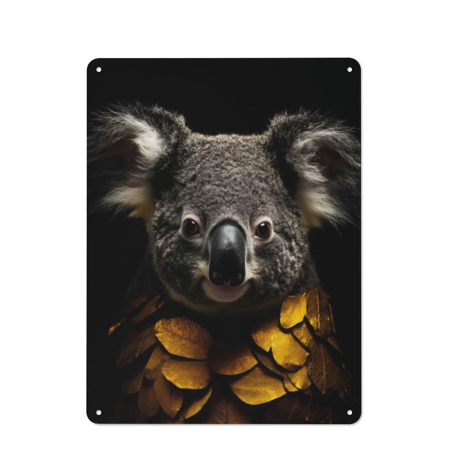 Junmoney Koala Gold Dark Rustic Metal Sign 40X30cm For Lounge Or Reading Corner, For Reading Corner Decorators