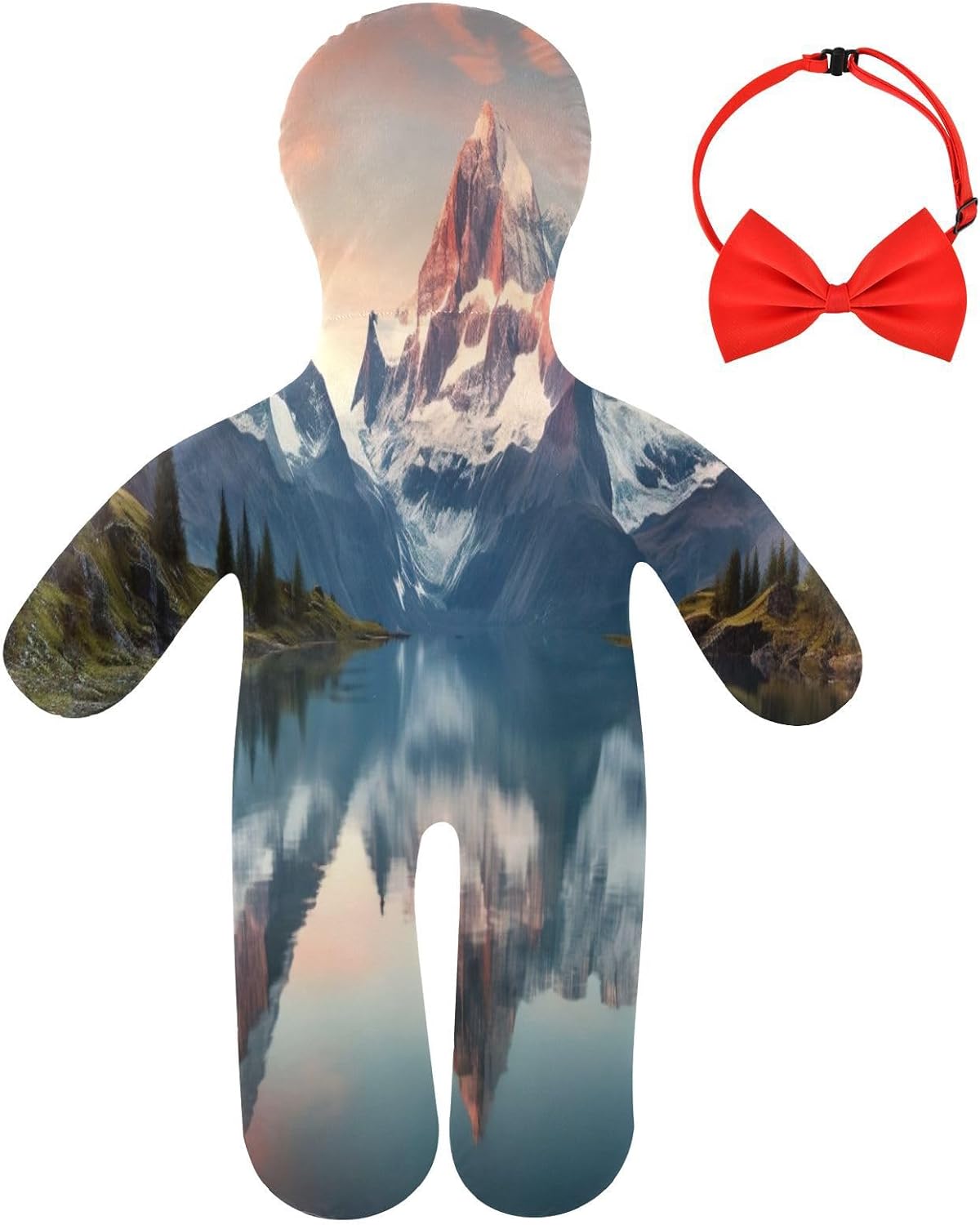 Mountains Human-Shaped Pillow Soft Body Pillows Washable Velvet Pillows for Anxiety Relief Sleeping Cuddling & Support