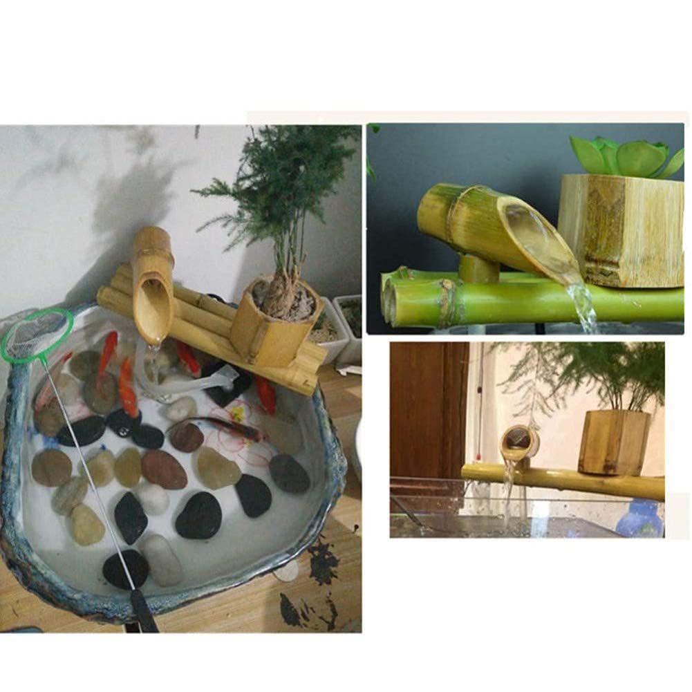 L'Acqua di bambù All'Aperto, Pompa per Fontana Solare con Statue Decorative Sculture Beccuccio Cascata Giardino Decorativo, Non Contiene Acquario (35 Cm)