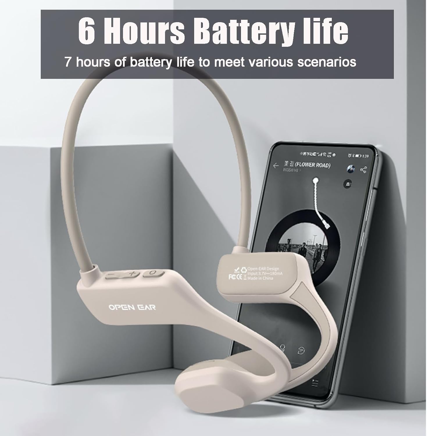 Bone Conduction Headphones Bluetooth 5.2 Bone Conduction Headphones Open Ear Headphones Open Ear Headphones Wireless Bluetooth Ipx5 Water Resistant Bone Conduction Earbuds Cycling Hiking white