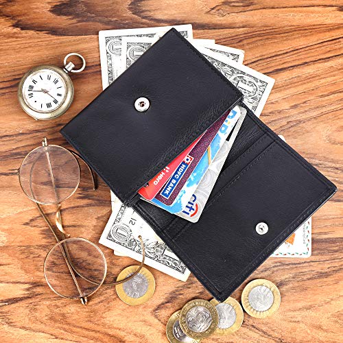 Image of Brooklyn Bridge Genuine Leather Card Holder Wallet for Men Nappa Black - Slim RFID Protected Front Pocket Wallet, Stylish Credit & Debit Card Holder for Travel & Daily Use