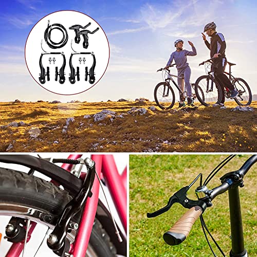 Leosportz Complete Cycle Brake Set - Front and Rear V Breaks with Pads, Brake Lever, and Cables | Compitable with Hybrid, Racer and Mountain Bikes (Compete Brake Set) 5 61GyAfGzhpL